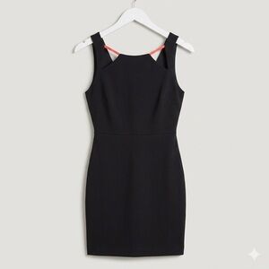 Zara Elegant Black Mini Dress with Red Highlights